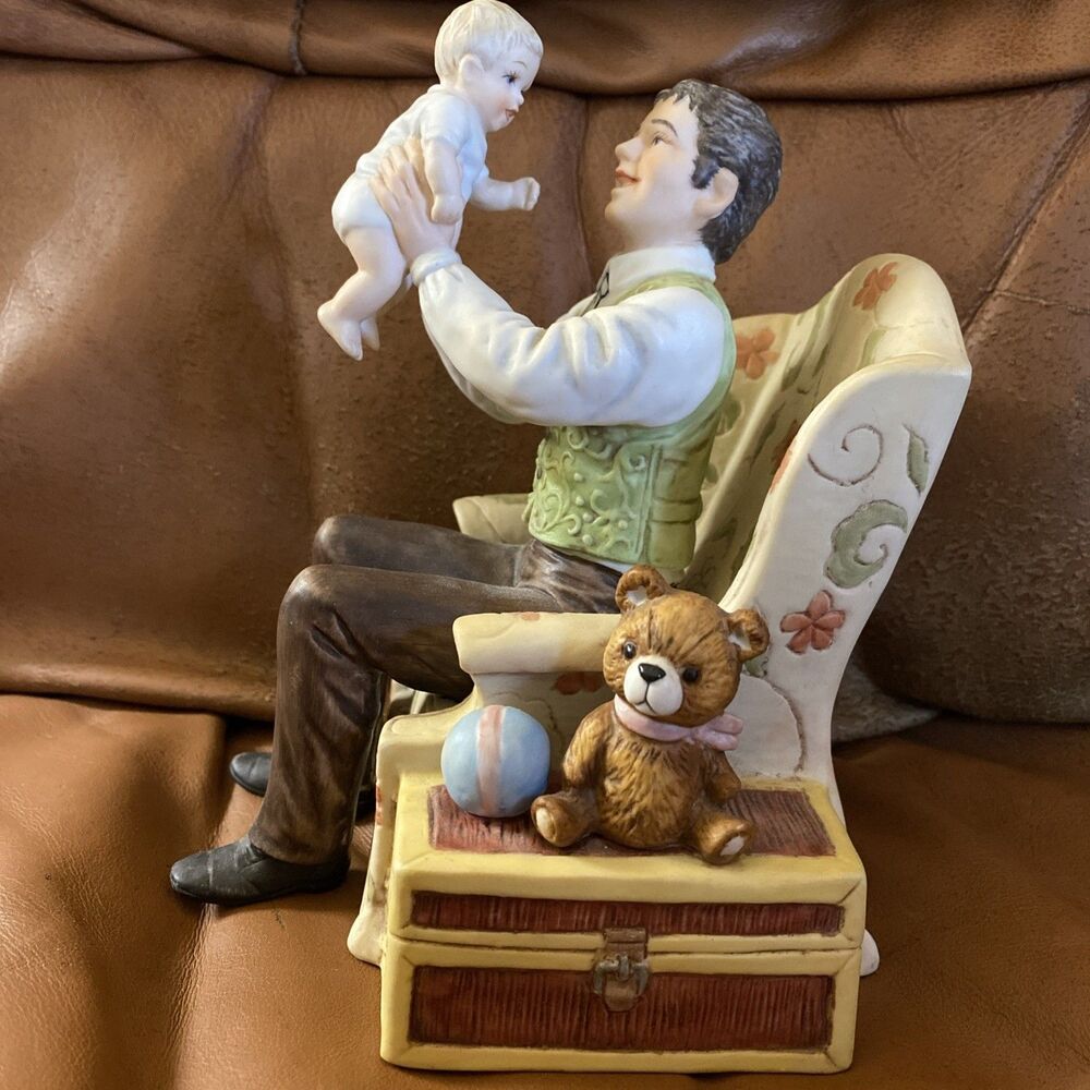 Curator Collection’s Fatherhood By Rob Sauber Musical Figurine Works Rare 1987